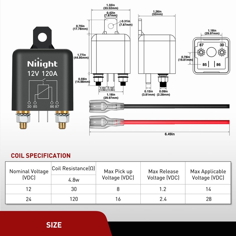 Nilight Remote Battery Disconnect Switch 12V 200A Car Anti-Theft Kill