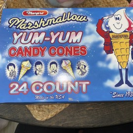 Marpro Marshmallow Yum-Yum Candy Cones 24 Count Box