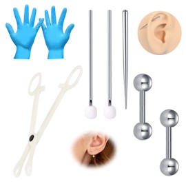 WillTen Piercing Set for All Piercings, Disposable 12G 13G 14G 15G Piercing Tool Clamps Taper for Septum Belly Button Lip Tongue Cartilage Ear Tragus Helix Piercing Kit, Stainless Steel