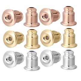 12 piezas de respaldo de arete de bloqueo de color mixto para espárragos, orejas caídas, aretes pesados, arete Seure, parte trasera para aretes, levantadores de apoyo