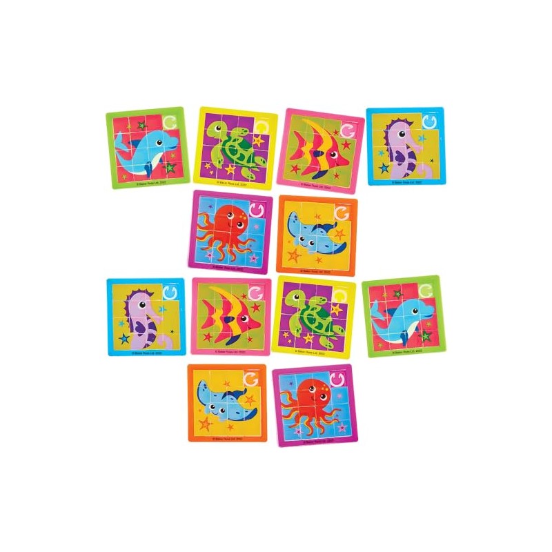 Baker Ross FX680 Sealife Buddies Sliding Puzzle - 6 Pack