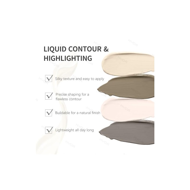KYDA Warm Brown Liquid Contour, Natural Brown Cream Contour |