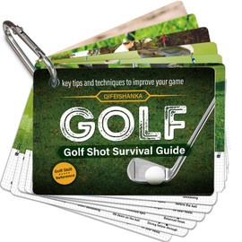 QIFEISHANKA Golf Reference Cards | Easy-to-Use Pocket Survival Guide for Golf Swing Improvement | Durable PVC Cards with Tips for Iron Shots | Ideal Golf Gift for Men & Women