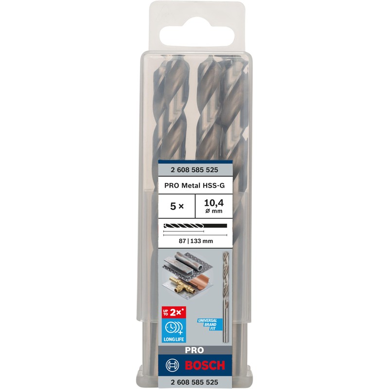Bosch 5x PRO Metal HSS-G Twist Drill Bit Standard Length