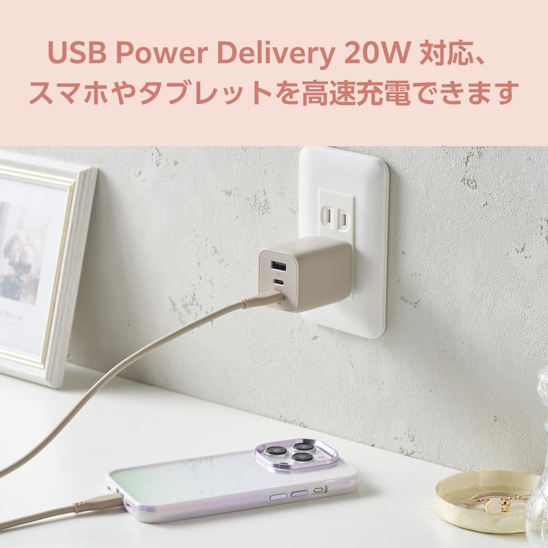 Elecom Charger & me 65 W Type-C x 2 Ports,