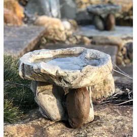 Athena Garden Inc. Natrual Organic Balancing Rock Bird Bath Bowl, small, CF-520
