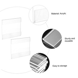 Baluue Acrylic Sign Holders 10Pcs Clip On Label Holders Versatile Store Tag Stands for Labels