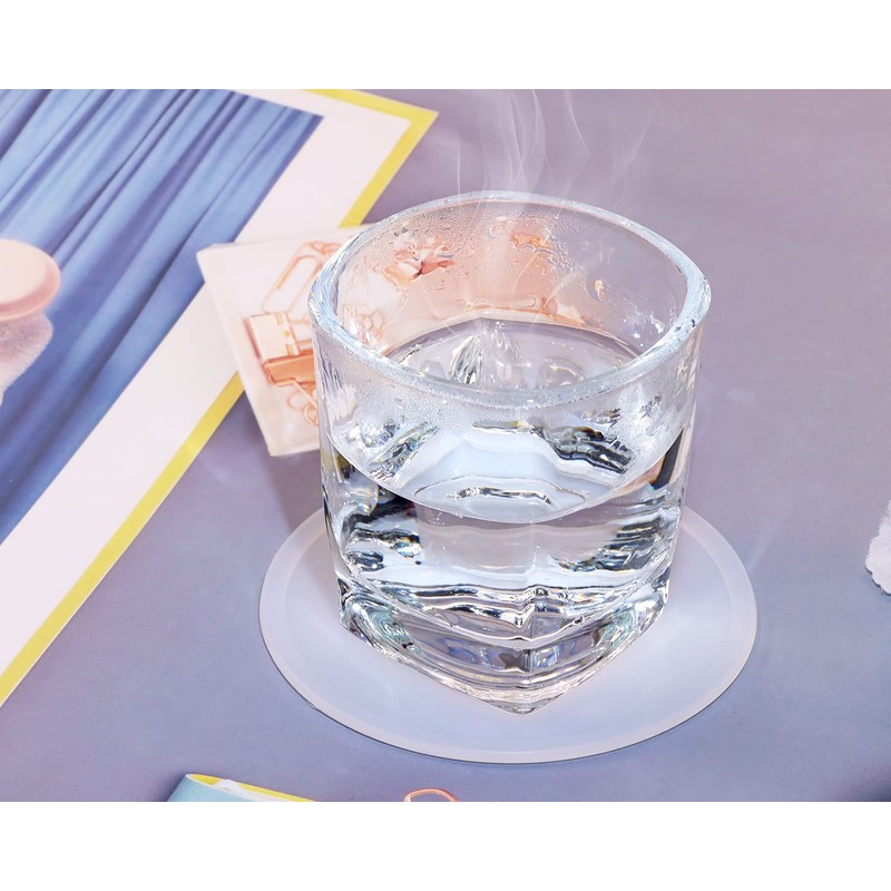 ONLYKXY 3 Pieces 3.93 Inch Silicone Coasters, Round Coasters for