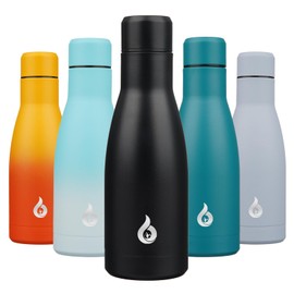 BJPKPK Insulated Water Bottle 12oz Small Stainless Steel Water Bottles Reusable Metal Thermos Keep Cold and Hot,Midnight Black