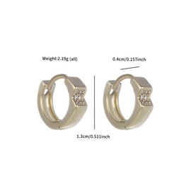 14K Gold Plated Hoop Cubic Zirconia Huggie Earrings for Men Women,Cartilage Cuff Hypoallergenic Luxury Fashion Small Crystal Round Solitaire Stone Circle Earrings for Women's