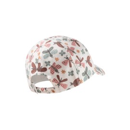 Sterntaler Baseball Cap Butterflies – Shield Cap for Babies Made of Flame Yarn – Jersey with Practical Elastic Band – Girls' Baseball Cap with Butterfly Print – Baseball Cap for Babies, ecru