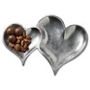 Dos corazones entrelazada Bandeja para servir con textura Aluminio 30,5
