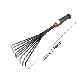 14inchGarden Rakes 9 Root Metal Heavy Duty Small Rake for Garden Lawn Yard Patio Cleaning