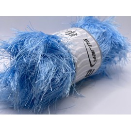 Long Eyelash 100gr Light Blue - Extra Long Eyelash Yarn, Polyester 3.53 Ounces (100 Grams) 76 Yards (70 Meters)