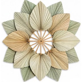 AVLA - Paquete de 12 abanicos bohemios de palma natural, lanza tropical seca con tallo, planta de hojas secas para jarrón, decoración de flores bohemias de boda para fiestas, oficina, hogar
