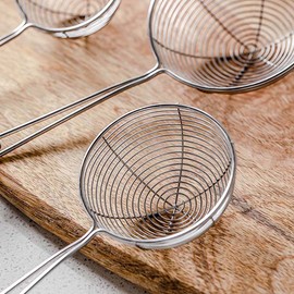 Vctitil 3Pcs Stainless Steel Round Hot Pot Strainer Set,Strainer Skimmer Spoon for Frying and Cooking,Kitchen Utensils Sifting Home Colander,Professional Skimmer Ladle