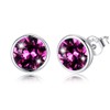 Classic round Austria crystal earrings, 925 sterling silver earrings, anniversary