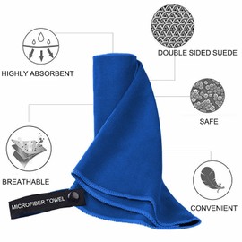 MODY RODY 2 Pack Absorbent Gym Towels for Working Out Sweat Microfiber Camping Towels for Body Quick Dry Gym Towel with Bag for Sport, Camping, Swimming (Purple)