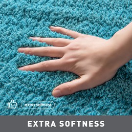 EMEMA Bathroom Rugs Non Slip Bath Rug Shaggy Bath Mat Absorbent Bathroom Rug Small Rug Door Mat Inside Kitchen Rugs Carpet Mat for Bathroom Bedroom Kitchen Entrance,16"x 24",Turquoise