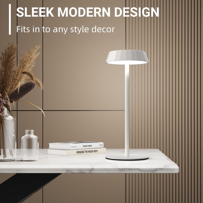 EppieBasic Rechargeable Table Lamps Cordless: Set of 2 Battery Operated
