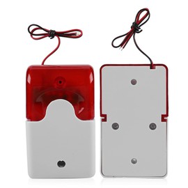 Home Security Alarm System - 12V Wired Strobe Siren with Red Light Sound Siren for Safety