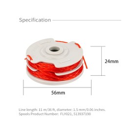 MUFUSHAN Replacement Strimmer Spool for Flymo,3 PCS Φ1.5mm 11m FLY021 513937190 Spool Line for Flymo,Strimmer Wire Compatible with Flymo Contour XT/500E/500 XT/Multi Trim/Power Trim/Mini Trim
