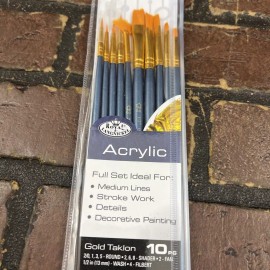 Royal Langnickel 10 Pc Acrylic Paint Brush Set