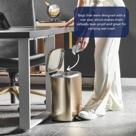 Plasticplace 7-10 Gallon Trash Bags│8 Microns│Clear Garbage Can High Density Liners│24" x 24" (1000 Count)