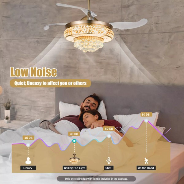 42" Luxury Ceiling Fan Light w/ Remote Control LED Fan