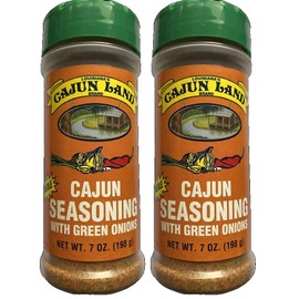 Cajun Land No MSG Cajun Seasoning With Green Onions, 7 Ounce Shakers (Pack of Two - 14 Ounces Total)