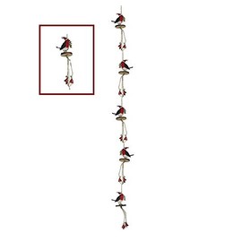 Heaven Sends Wooden Robin Garland With Decorative Bells - Perfect Christmas Home Accessory
