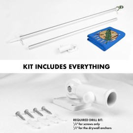 UD_G128 Combo Pack: 6 Ft Tangle Free Aluminum Spinning Flagpole (Silver) & Oklahoma OK State Flag 3x5 Ft, Double ToughWeave Seri