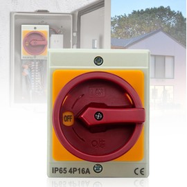 Main Switch 4-Pin Rotary Switch Off Switch: Nizirioo Circuit Breaker 20A Repair Switch with Housing Separation of Power Supply, Weather-Resistant Off Switch of the Protective Box