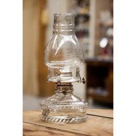 Lehman's Clear Glass Oil Lamp, with #2 Burner and 7/8 inch Wick for Accent Lighting or Centerpiece Table Decor