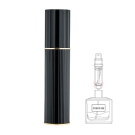 Mini Atomizer Sprayer For Perfume, Empty Travel Cologne Perfume Bottle Refillable Dispenser, Portable Easy Refillable Perfume Spray Pump Bottle For Travel 5ml (Black)