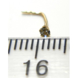 Arranview Jewellery 2 mm round claw set clear crystal nose stud in 9ct yellow gold