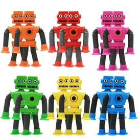 WUQR Shape Changing Robot Toy, Suction Cup Toys & Telescopic Pop Tubes Fidget Toys - 48pcs Autism Sensory Toys for Kids, Boys & Girls