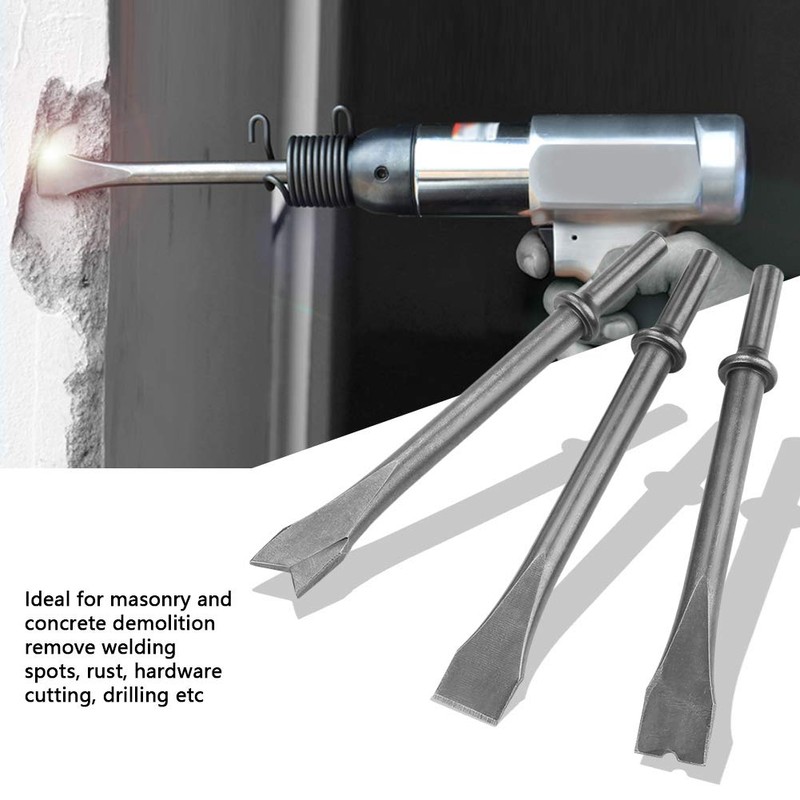 3 Pieces Air Hammer Chisel Set Extra Long Round Shank