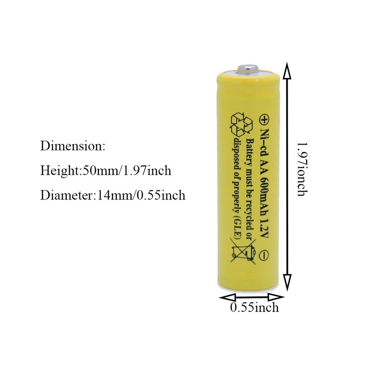 QBLPOWER ni-cd aa 600mah 1.2v Rechargeable Battery for Solar 2A