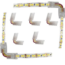ZMFGMN 3 pin 8mm Wide no Weld Corner ConnectorL Shape LED Connector Suitable for 8mm Wide 3528 ws2811 ws2812b 5050 RGB LED Light Strip.