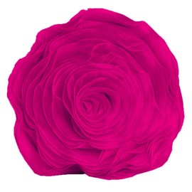 Fennco Styles Home DÃ©cor Hayley Rose Chiffon Everyday Filled Flower Decorative Throw Pillow, 16-Inch Round, Many Colors