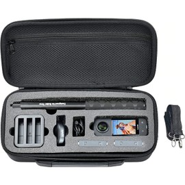 Fotoleey Hard Case for Insta360 X3 and X2 with Shoulder Strap, black