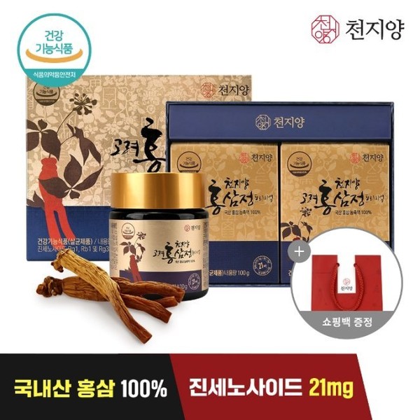 Cheonjiyang Goryeo Red Ginseng Extract Premium 200g x 1 box + shopping bag, none / 천지양  고려 홍삼정 프리미엄 200g x 1박스 +쇼핑백, 없음