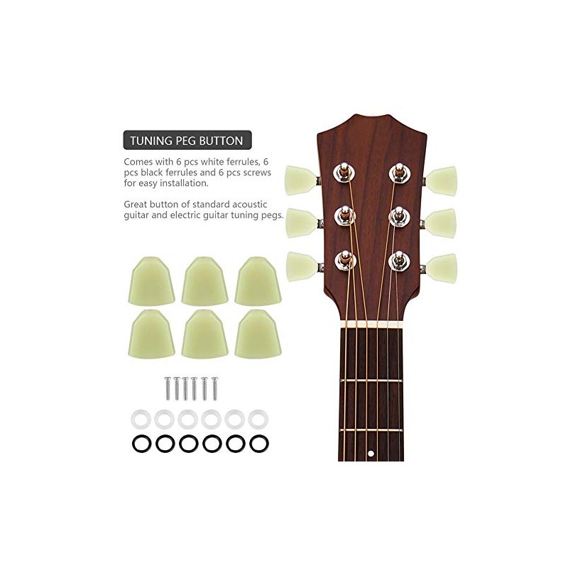 Vbestlife Guitar Tuning Pegs, 6 PCS/Set Guitar Machine Head Knobs,