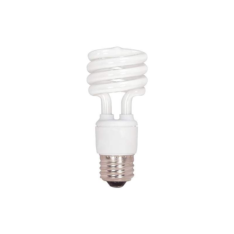 Satco S7217 13-Watt Medium Base T2 Mini Spiral, 2700K, 120V,