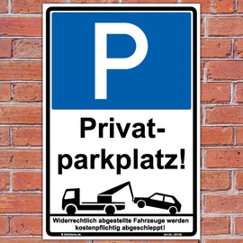 Private Parking Sign 210 x 140 mm Portrait Sturdy Aluminium Composite Panel 3 mm Thick
