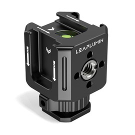 Leaplumin Hot Shoe Adapter 3 Cold Shoe Mount 1/4 Strobe Shoe Mount Aluminum Shooting Aid Tool with Arca Swiss Positioning Hole for Light, LED Monitor, Microphone, Audio Recorder, Studio Flash Bracket,