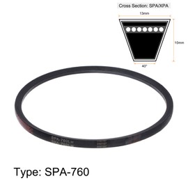 sourcing map SPA760 V-Belt Drive Belt 760 mm Pitch Length Rubber Power Transmission
