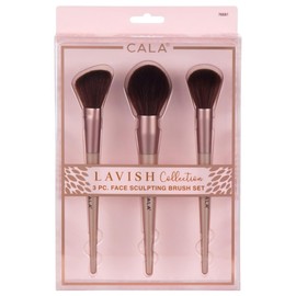 CALA - "Lavish Collection" brochas para maquillaje (3 piezas, oro rosa)