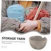 DOITOOL Yarn Bowl Ceramic Crochet Holder for Yarn Storage Grey